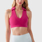 Active Women's Collared V-Neck Athletic Crop Top