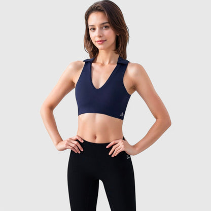 Active Women's Collared V-Neck Athletic Crop Top