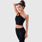 Active Women's One Shoulder Cutout Athletic Crop Top
