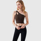 Active Women's One Shoulder Cutout Athletic Crop Top