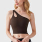 Active Women's One Shoulder Cutout Athletic Crop Top