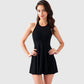 Women's High Neck Flowy Athletic Dress with Built-In Shorts