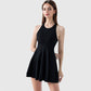 Women's High Neck Flowy Athletic Dress with Built-In Shorts