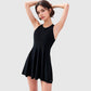 Women's High Neck Flowy Athletic Dress with Built-In Shorts