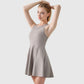 Women's High Neck Flowy Athletic Dress with Built-In Shorts