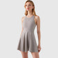 Women's High Neck Flowy Athletic Dress with Built-In Shorts