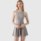 Women's High Neck Flowy Athletic Dress with Built-In Shorts