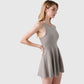 Women's High Neck Flowy Athletic Dress with Built-In Shorts
