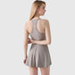 Women's High Neck Flowy Athletic Dress with Built-In Shorts