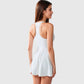 Women's High Neck Flowy Athletic Dress with Built-In Shorts