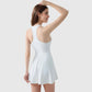 Women's High Neck Flowy Athletic Dress with Built-In Shorts