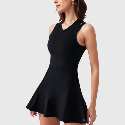 Women's Racerback Flowy Athletic Dress with Built-In Shorts