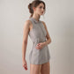 Active Women's Sleeveless Collared Sports Dress with Zip Front and Fitted Performance Design