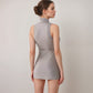 Active Women's Sleeveless Collared Sports Dress with Zip Front and Fitted Performance Design