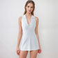Active Women's Sleeveless Collared Sports Dress with Zip Front and Fitted Performance Design
