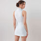 Active Women's Sleeveless Collared Sports Dress with Zip Front and Fitted Performance Design