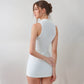 Active Women's Sleeveless Collared Sports Dress with Zip Front and Fitted Performance Design