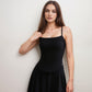 Active Women's Fitted Spaghetti Strap Asymmetrical Hem Tank Top with Seam Detail