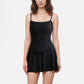 Active Women's Fitted Spaghetti Strap Asymmetrical Hem Tank Top with Seam Detail
