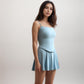 Active Women's Fitted Spaghetti Strap Asymmetrical Hem Tank Top with Seam Detail