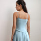 Active Women's Fitted Spaghetti Strap Asymmetrical Hem Tank Top with Seam Detail