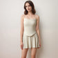 Active Women's Fitted Spaghetti Strap Asymmetrical Hem Tank Top with Seam Detail