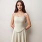 Active Women's Fitted Spaghetti Strap Asymmetrical Hem Tank Top with Seam Detail