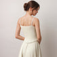 Active Women's Fitted Spaghetti Strap Asymmetrical Hem Tank Top with Seam Detail