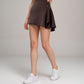 Active Women's High Waist Active Skirt with Overlapping Front Panel and Subtle Side Eyelet Detail