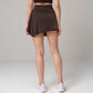 Active Women's High Waist Active Skirt with Overlapping Front Panel and Subtle Side Eyelet Detail