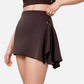 Active Women's High Waist Active Skirt with Overlapping Front Panel and Subtle Side Eyelet Detail