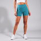 Active Women's Seamless Leopard Print Biker Shorts with High Waist and Scrunch Detail