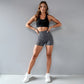 Active Women's Seamless Leopard Print Biker Shorts with High Waist and Scrunch Detail