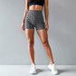Active Women's Seamless Leopard Print Biker Shorts with High Waist and Scrunch Detail