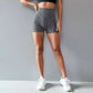Active Women's Seamless Leopard Print Biker Shorts with High Waist and Scrunch Detail