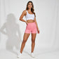 Active Women's Seamless Leopard Print Biker Shorts with High Waist and Scrunch Detail