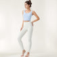 Zip-Up Cropped Athletic Tank Top with Built-In Bra and Contoured Seam Design