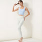 Zip-Up Cropped Athletic Tank Top with Built-In Bra and Contoured Seam Design