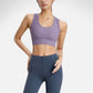 Scoop Neck Sports Bra with Wide Shoulder Straps and Seamless Fitted Design