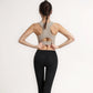 Scoop Neck Sports Bra with Wide Shoulder Straps and Seamless Fitted Design