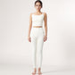 Square Neck Cropped Sports Tank Top with Wide Shoulder Straps and Smooth Seamless Finish