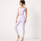 Square Neck Cropped Sports Tank Top with Wide Shoulder Straps and Smooth Seamless Finish