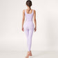 Square Neck Cropped Sports Tank Top with Wide Shoulder Straps and Smooth Seamless Finish