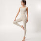 Square Neck Cropped Sports Tank Top with Wide Shoulder Straps and Smooth Seamless Finish