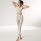 Square Neck Cropped Sports Tank Top with Wide Shoulder Straps and Smooth Seamless Finish
