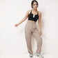 Cropped Tank Top with Contrast Trim and Lace-Up Front Detail