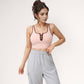 Cropped Tank Top with Contrast Trim and Lace-Up Front Detail