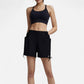 High Waist Active Shorts with Elastic Side Waistband Large Pockets and Adjustable Drawstring Hem