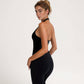 Women's Halter Neck Cropped Tank Top with Built-In Bra and Stretch Fabric for Workout or Casual Wear