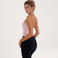 Women's Halter Neck Cropped Tank Top with Built-In Bra and Stretch Fabric for Workout or Casual Wear